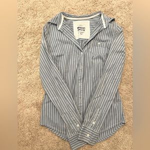 Striped blue button down